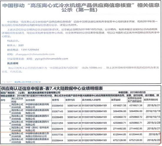 图1 中国移动相关信息公示