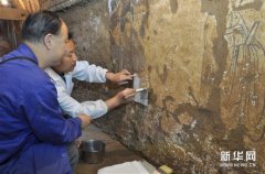 陕西：唐墓壁画修复再现唐代生活场景
